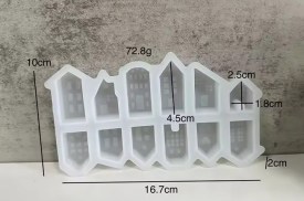 Molde silicona 10 mini casitas